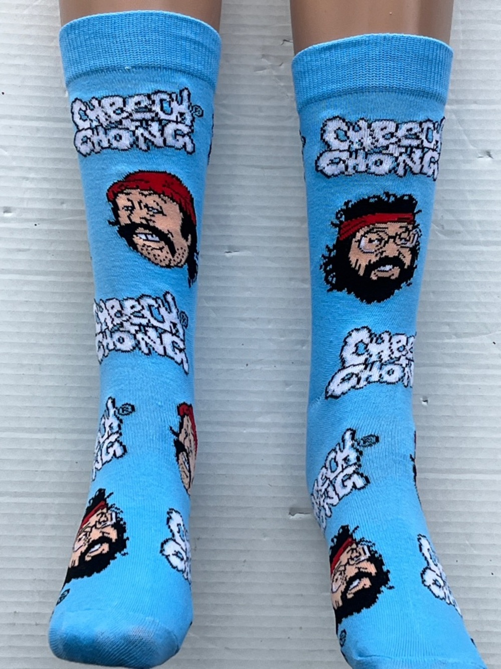 Cheech & Chong Blue Graphic Crew Socks